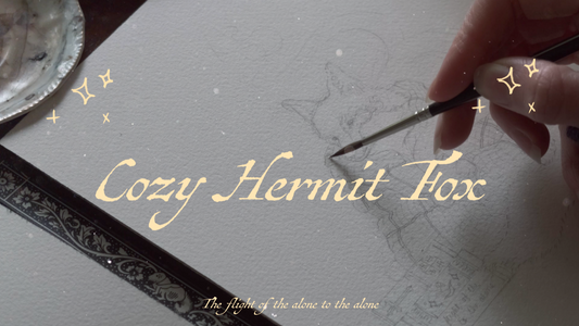 Cozy Hermit Fox painting in watercolour - Timelapse