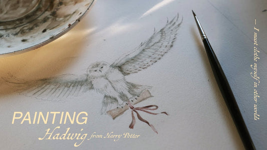 Cozy video painting Hadwig the owl from Hogwarts